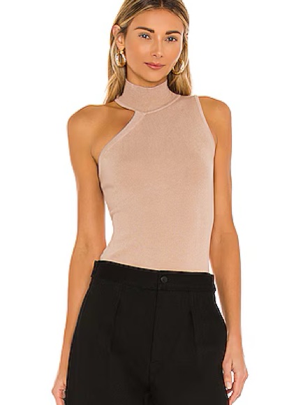 Superdown Luz Knit Top- Turtleneck Tank Top